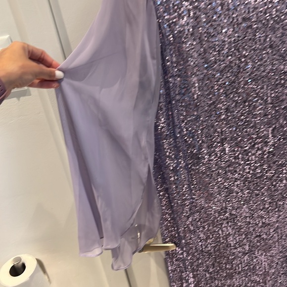 Lavender sequins dress with sheer sleeves - Picture 2 of 3